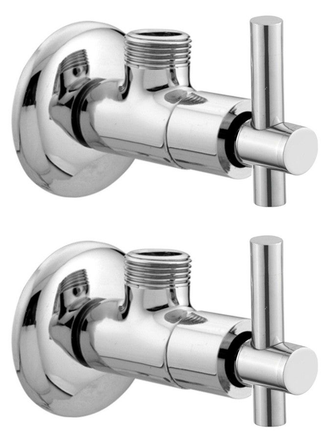 صمام زاوية نحاسي من DRIZZLE Tarim لتوصيل صنابير الحمامات، وسخانات المياه، وأحواض الغسيل (فضي، مطلي بالكروم، قطعتان)